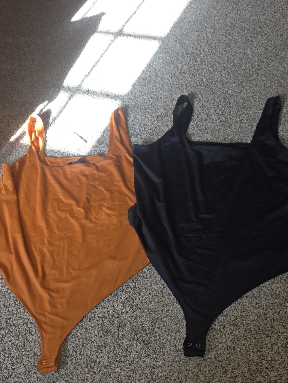 Reversible Style Tank Bodysuits - Caramel Tan Brown & Black Forever 21+ 3x
